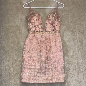Rose gold glittery dress